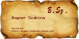 Bogner Szabina névjegykártya