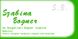 szabina bogner business card